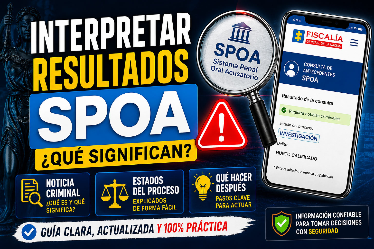 Interpretar resultados SPOA Colombia significado estados proceso penal